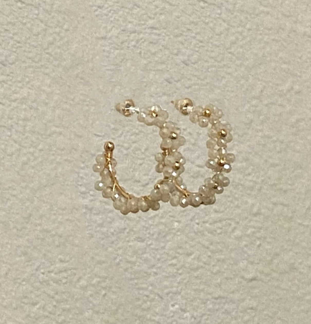Gold/beaded floral hoops