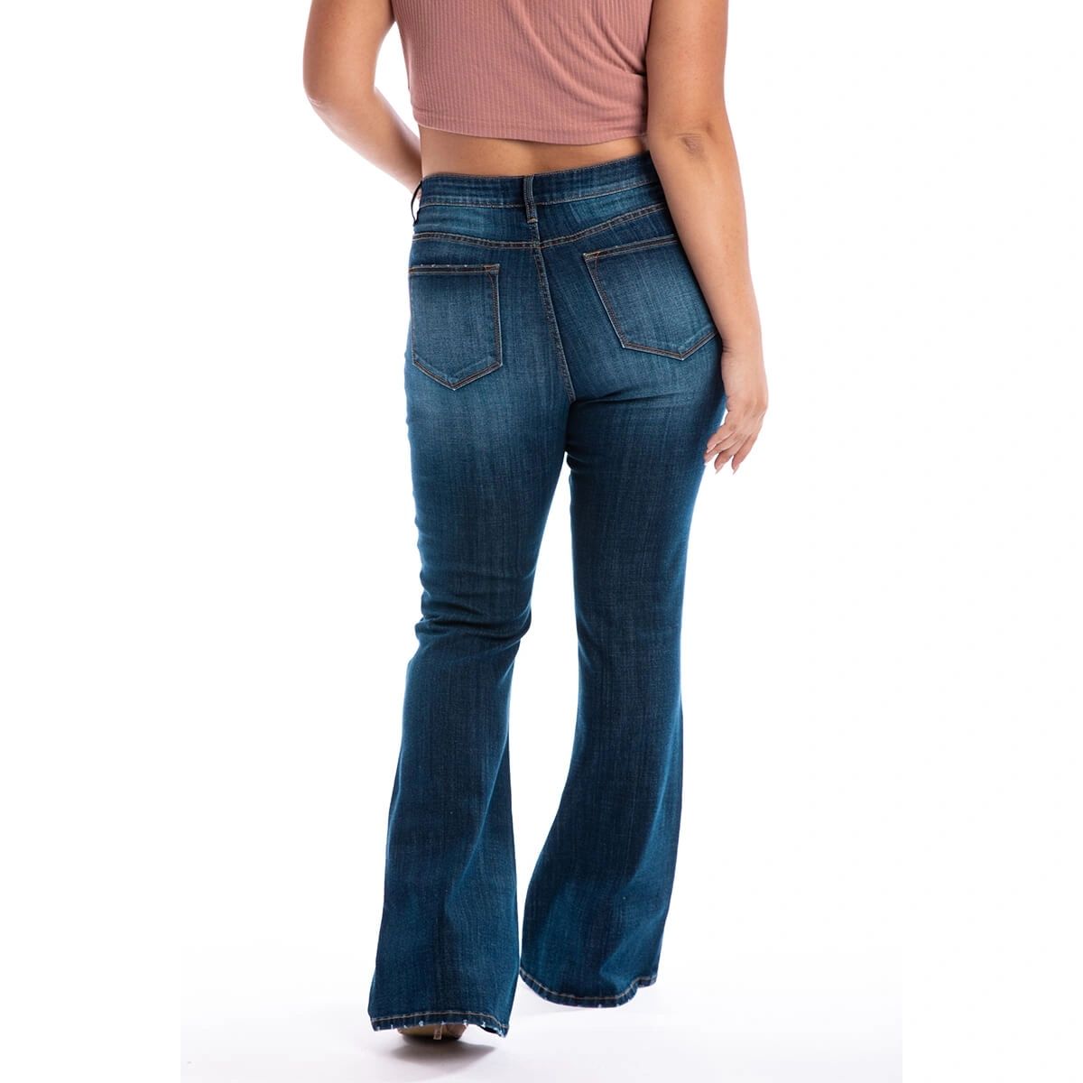 Plus Mid Rise Flare Jeans