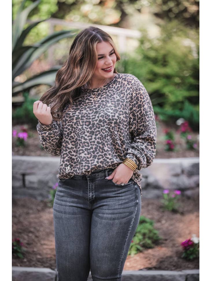 Animal Print Waffle Top