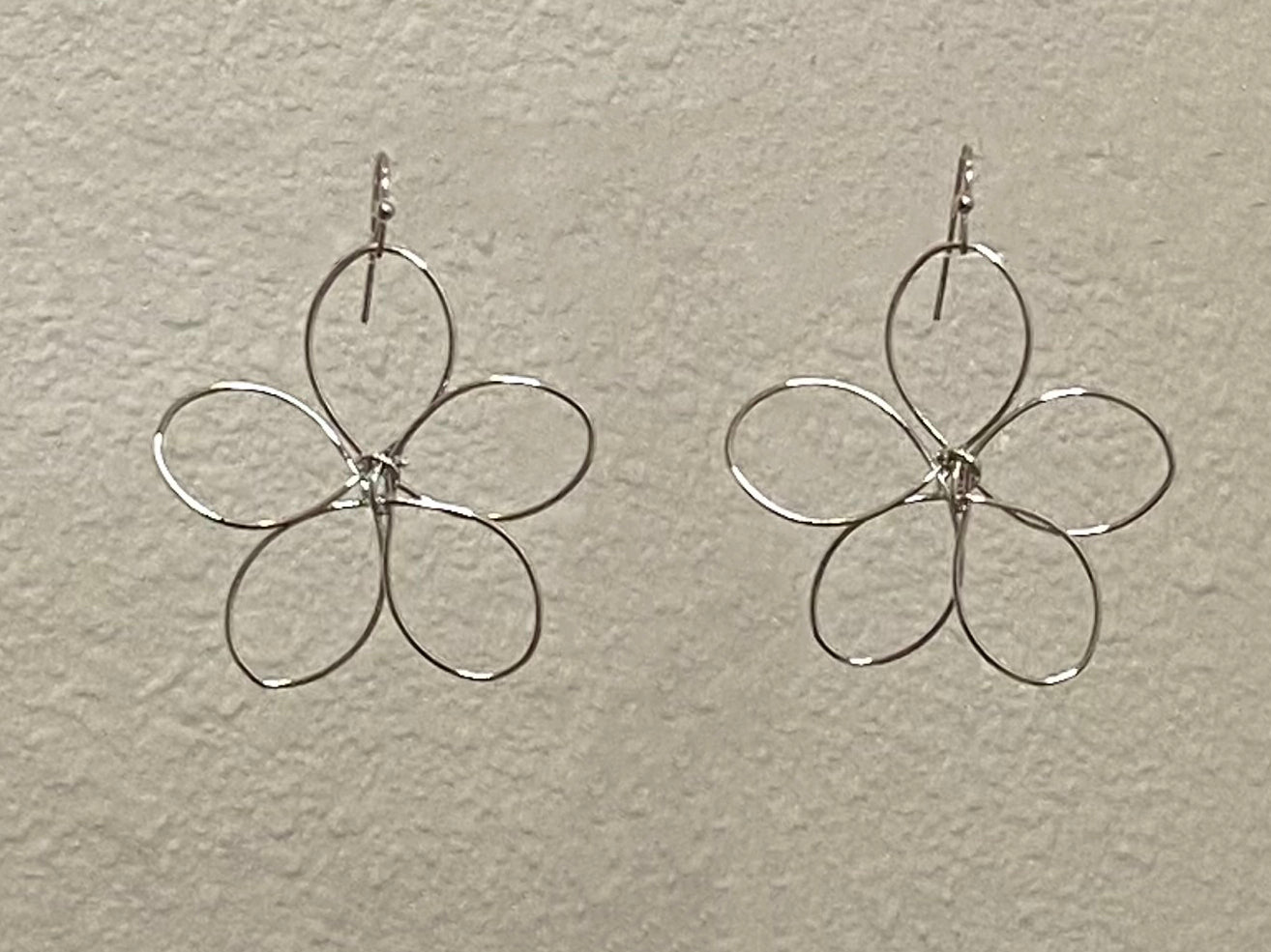Silver Open Flower Earrings