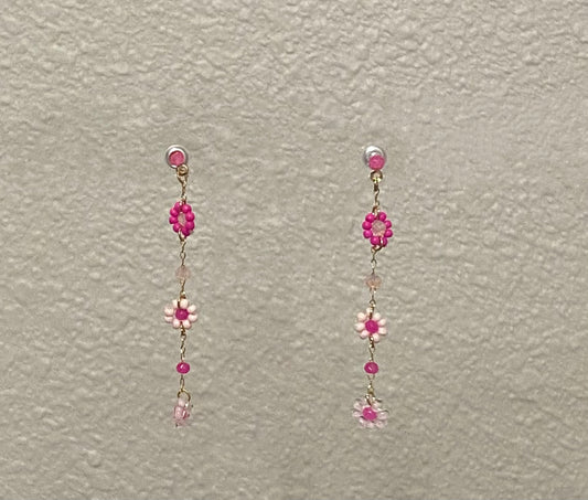 Pink flower dangles