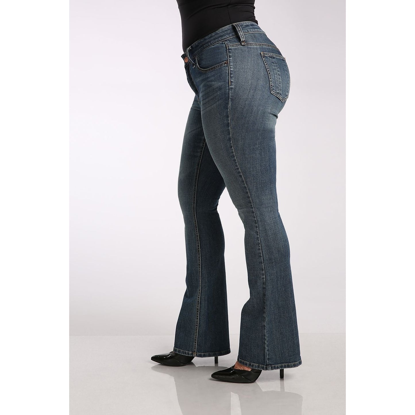 Plus Women's Dark Stretch Bootcut Jeans